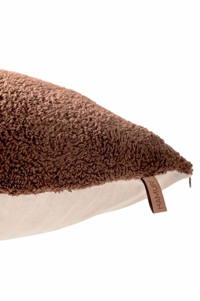 HAMUR Скандинавска бохемска калъфка за възглавница от 2 части Teddy Puffy Throw Кафява