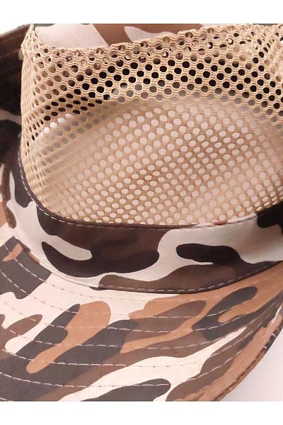 AXE SPORTSWEAR Model de camuflaj militar - Pălărie de cowboy pentru safari, cu plasă de ventilație pliabilă