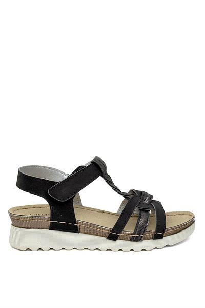 Ayakkabı Fuarı Elite Sry185114N - Black Women's Flat Sandals