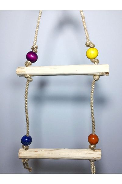 Ciko Kafes Beaded Natural Double Sided Swing Parrot Perch