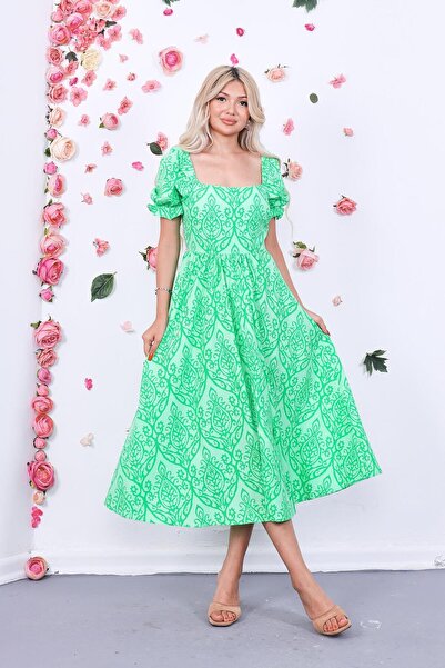 ZEYWEAR فستان بأكمام بالون