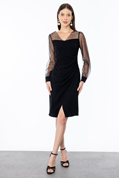 Ekol Tül Boncuk Kol ELbise