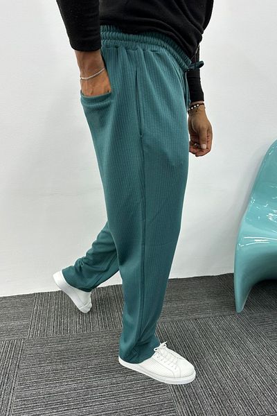 MADZEYMODA Φαρδύ Fit Loose Fit Ανδρικό Petrol Green Corded Jogger