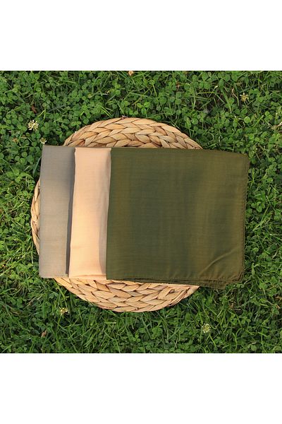 VEGA MODA 3 Pieces Plain India Cheesecloth - Khaki, Beige, Green