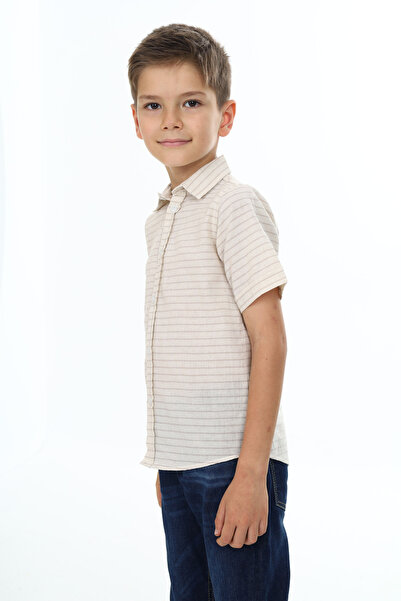 e-çocuk Λινό πουκάμισο για αγόρι - ριγέ, μοντέλο 0007