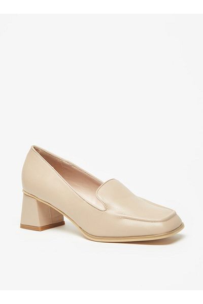 Flora Bella by Shoexpress Solid Slip-On Shoes with Block Heels