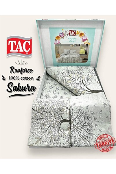 Taç Nevresim Takim Ranforce Sakura Mint