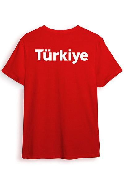 WİDİ Türkiye Front Back Printed Regular Fit 100% Cotton Red T-Shirt