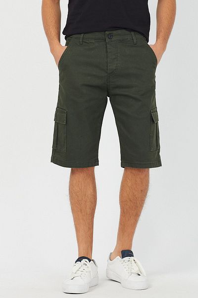 Tarz Cool Ανδρικό σορτς τσέπης τύπου Khaki Cargo, Lycra