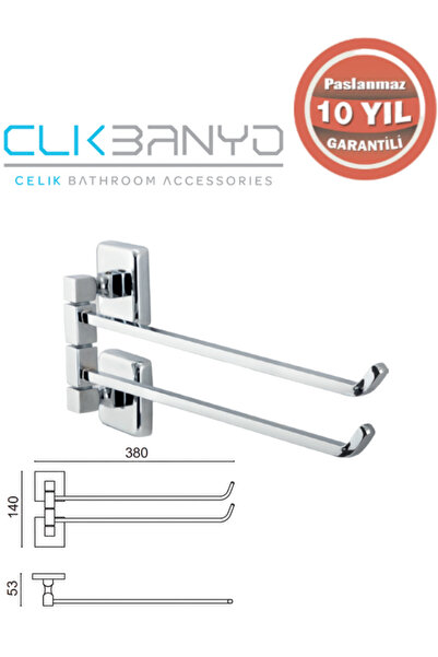 ÇELİK BANYO KU10-014 KUMRU 2'Lİ DÖNER HAVLULUK