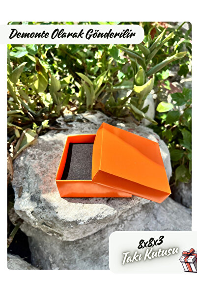 Fatih Kutu 8x8x3 - Turuncu Süngerli Takı Kutusu  [Demonte 25 Adet]