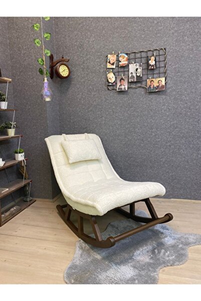 Asedia Miskin Ceviz Teddy Krem Sallanan Sandalye Dinlenme Emzirme Baba Tv Oku...