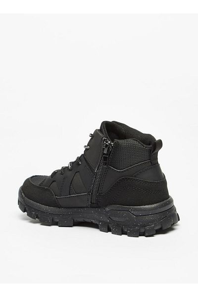Mister Duchini Boys' Textured High-Cut Boots with Zip Closure