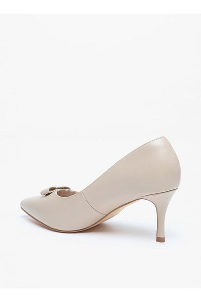 Flora Bella by Shoexpress Bow Accent Slip-On Shoes with Stiletto Heels