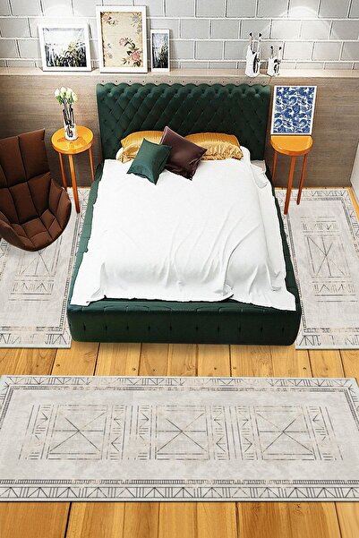HaLıFoRuM Yıkanabilir Kaymaz 3'lü Yatak Odası Halısı Takımı - Ipeksi Ht-399