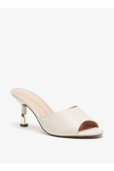 Celeste Women's Solid Slip-On Sandals with Stiletto Heels