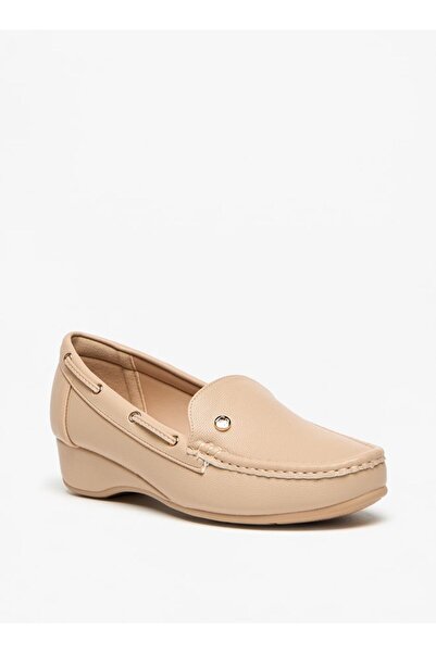 Flora Bella by Shoexpress Solid Slip-On Loafers with Wedge Heels