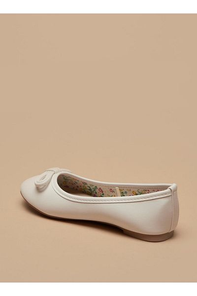 Flora Bella by Shoexpress Solid Slip-On Ballerina Shoes with Bow Accent