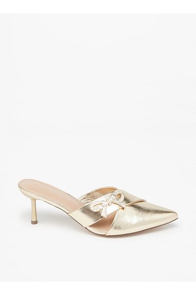 Flora Bella by Shoexpress Embellished Slip-on Pumps with Flared Heels