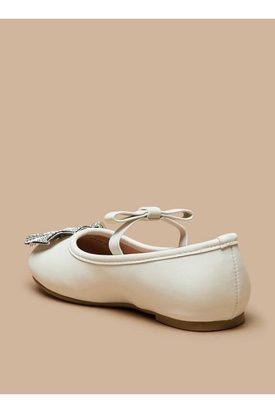 Juniors Embellished Round Toe Slip-On Ballerina Shoes