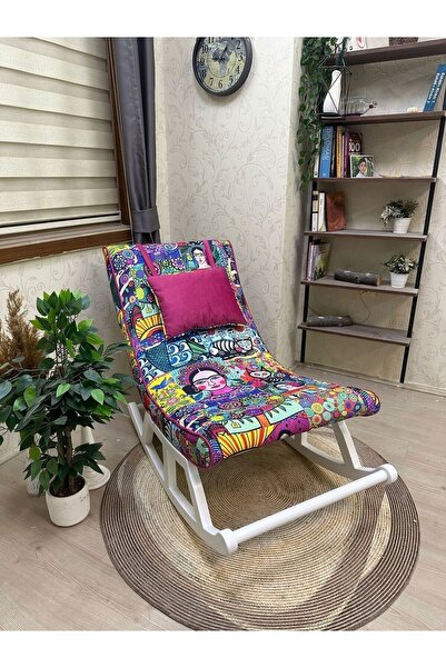 Asedia Miskin Lake Diego Ahşap Sallanan Sandalye Dinlenme Emzirme Baba Tv Oku...