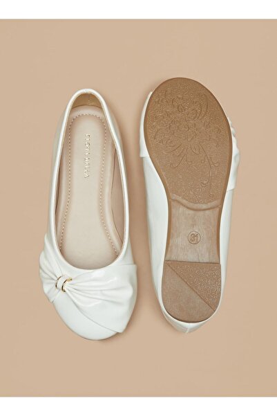 Flora Bella by Shoexpress Solid Slip-On Ballerina Shoes with Bow Accent