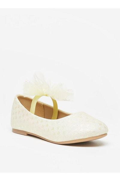 Flora Bella by Shoexpress Printed Mary Jane Shoes with Bow Applique and Elasticated Strap