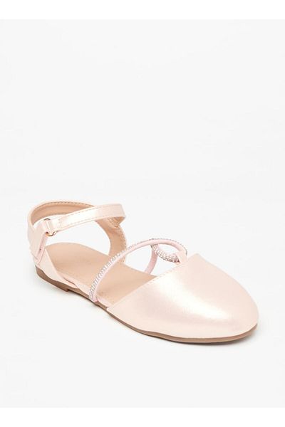 Flora Bella by Shoexpress Embellished Ballerinas with Hook and Loop Closure
