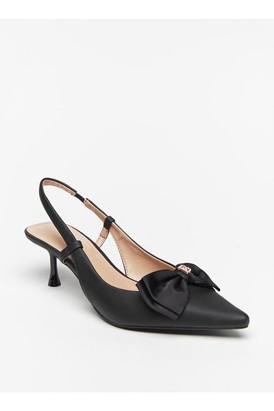 Flora Bella by Shoexpress Bow Embellished Slingback Pumps with Flared Heels