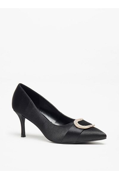 Flora Bella by Shoexpress Embellished Slip-On Pumps with Stiletto Heels