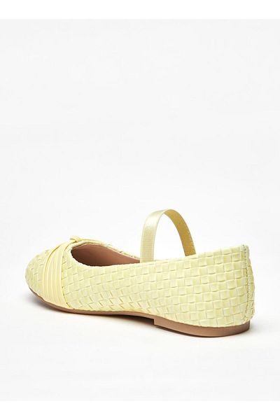 Flora Bella by Shoexpress Weave Textured Mary Jane Shoes with Elasticated Strap