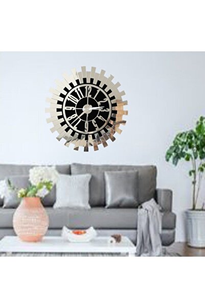 EYKA STORE Piyano Model Dokaratif Gümüş 50 Cm Latin Rakam Duvar Saati