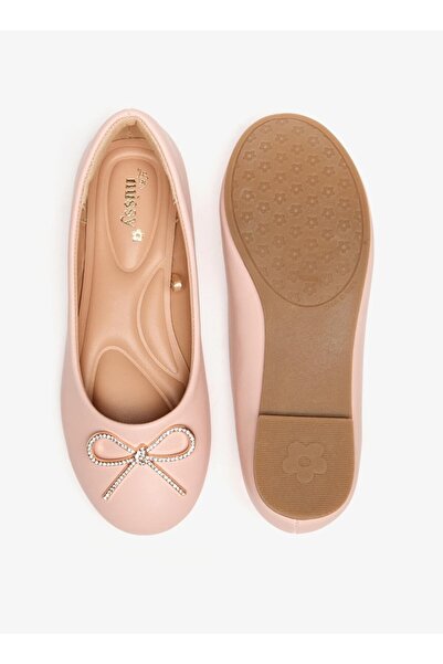 Little Missy Bow Accent Slip-On Round Toe Ballerina Shoes