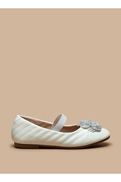 Juniors Floral Accent Slip-On Ballerina Shoes with Elastic Strap