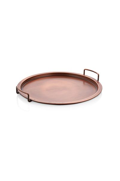 LUCKYHOMES Special Production Vintage Copper Tray 39 Cm, Galvanized Special Series Breakfast Tray Antique