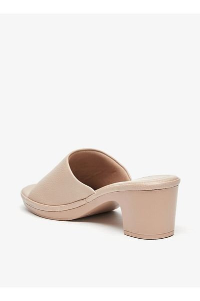 Flora Bella by Shoexpress Textured Slip-On Sandals with Block Heels