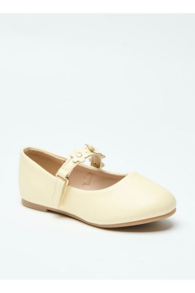 Flora Bella by Shoexpress Flower Accent Ballerina Shoes with Hook and Loop Closure
