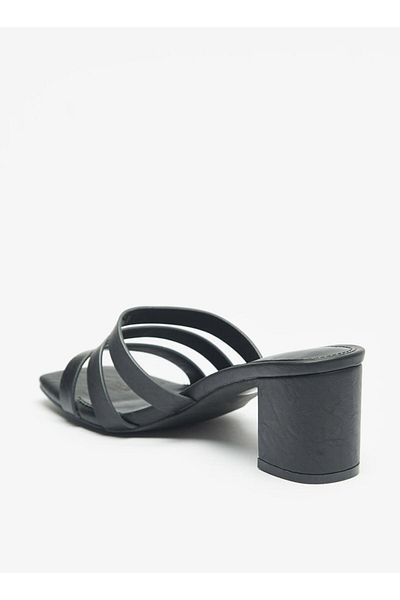 Flora Bella by Shoexpress Solid Slip-On Strap Sandals with Block Heels