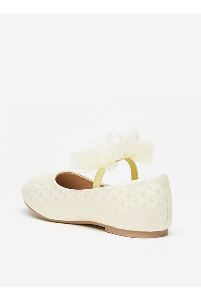 Flora Bella by Shoexpress Printed Mary Jane Shoes with Bow Applique and Elasticated Strap