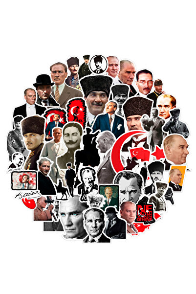 sticker 50 Adet Mustafa Kemal Atatürk Sticker Set