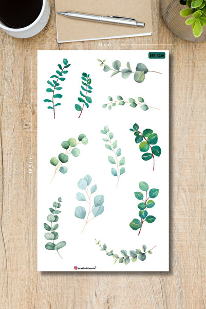 Burak Baskı Tasarım ورقة ملصقات الفروع الخضراء - للمخطط والمجلة الرصاصة والمل...