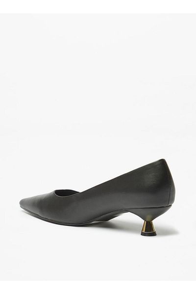 Flora Bella by Shoexpress Solid Slip-On Pointed Toe Pumps with Kitten Heels