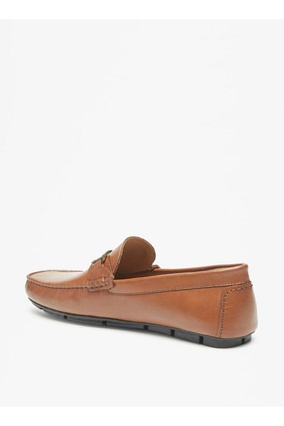 LBL by Shoexpress Solid Slip-On Moccasins with Metal Accent