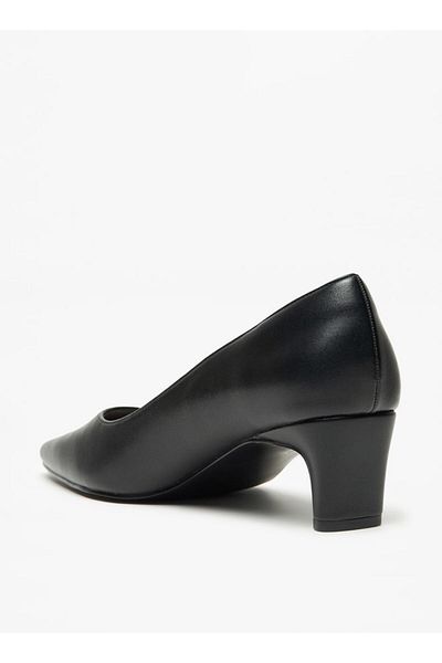 Celeste Women's Solid Pointed Toe Pumps with Block Heels