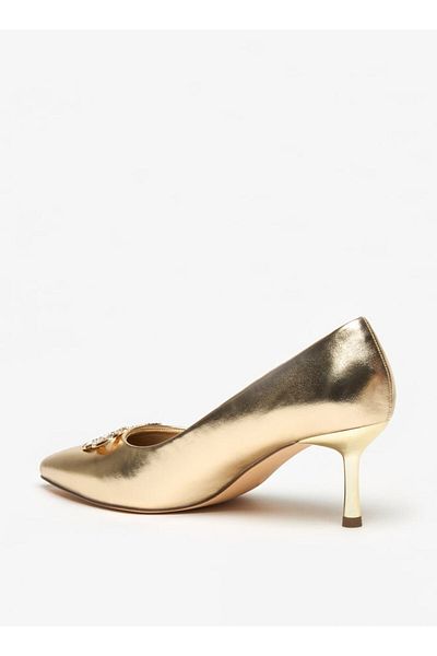Flora Bella by Shoexpress Studded Bow Accent Pointed Toe Pumps with Stiletto Heels