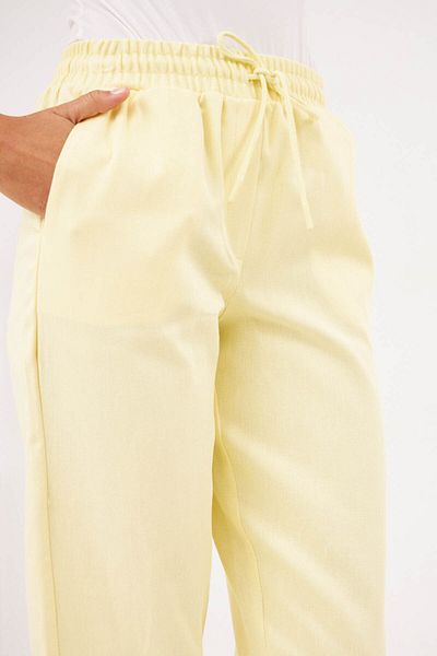 Orfeo Negro WOMEN'S ELASTIC WAIST COMFORTABLE FIT COTTON TABARDINE TROUSERS