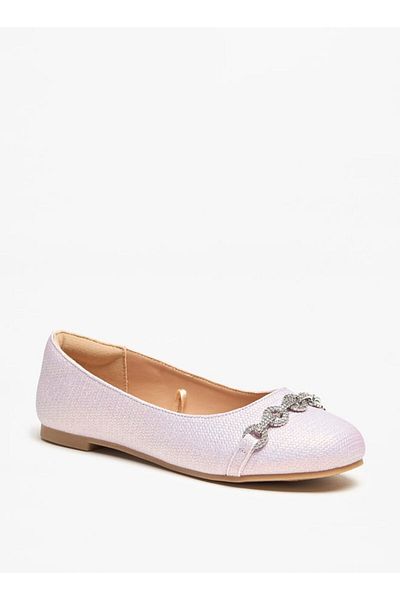 Celeste Girls' Embellished Round Toe Ballerina Shoes