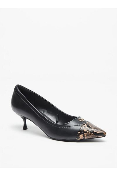 Celeste Women's Panelled Slip-On Pumps with Kitten Heels