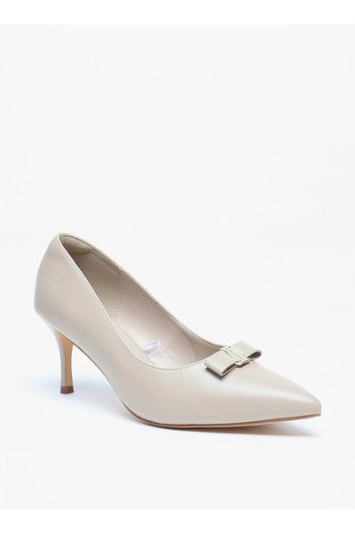 Flora Bella by Shoexpress Bow Accent Slip-On Shoes with Stiletto Heels