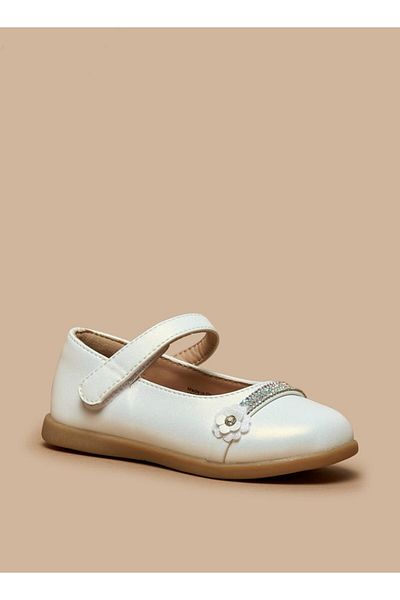 Barefeet Embellished Flower Applique Ballerina Shoes with Hook and Loop Closure